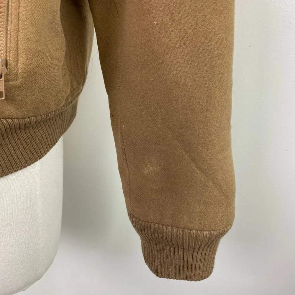 Vintage Anderson-Little Tan w/ Red Trim Coat Large Wool Blend - Picture 2 of 15